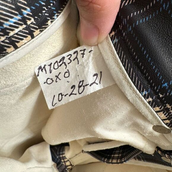 Cout De La Liberte Mens Jimmy Printed Plaid Leather Low Rise Flare Size 30 NWT - Picture 9 of 13